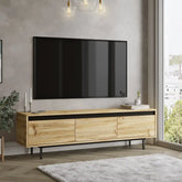 Meuble TV Mirage en situation dans un salon moderne avec décoration contemporaine.